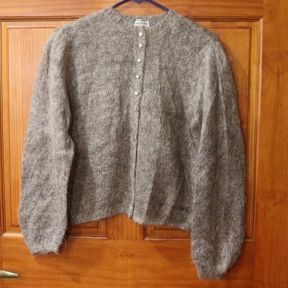 Philosophy Di Alberta Ferretti Jewel Button Balloon Sleeve Wool Cardigan L XL - Picture 2 of 8